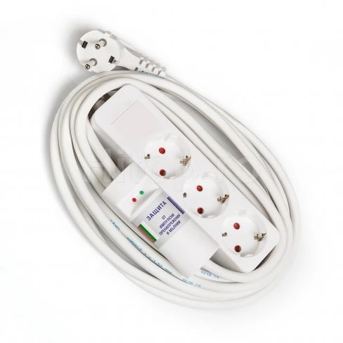 Priză de protecție la trăsnet 3x16A, 3 prize, cu cablu de 1,5 m