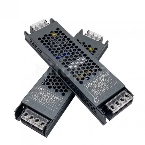 Sursă de alimentare pentru bandă LED 12VDC, 200W, 16.6A, carcasă metalică subțire