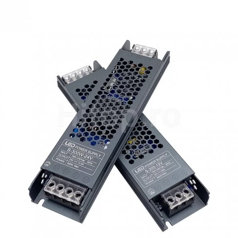 Sursă de alimentare pentru bandă LED 12VDC, 300W, 25A, carcasă metalică subțire