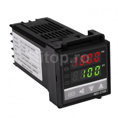 Termocontroler REX C100 la 220V, termoregulator -199 la 1372° C, ieșire releu NO + NC, senzori K, J, Pt100 Termocontroler REX C100 la 220V, termoregulator -199 la 1372° C, ieșire releu NO + NC, senzori K, J, Pt100