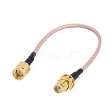 Cablu de antenă RG316 conector masculin la conector feminin - 10 cm