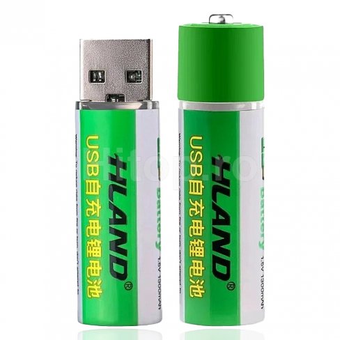 Baterie reîncărcabilă Li-ion AA 1.5V, 1900mAh, port de încărcare USB, 2 buc.
