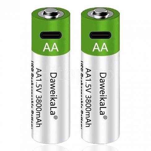 Baterie reîncărcabilă Li-ion AA 1.5V, 3800mAh, USB tip C, 2 buc.