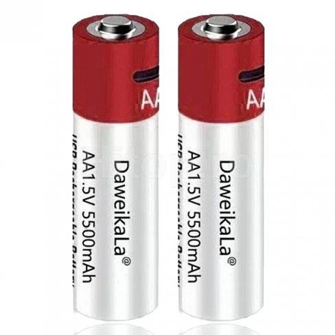 Baterie reîncărcabilă Li-ion AA 1.5V, 5500mAh, USB Type-C, 2 buc.