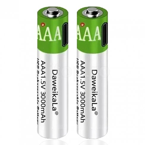 Baterie reîncărcabilă Li-ion AAA 1.5V, 3000mAh, USB tip C, 2 buc.