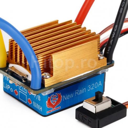 Regulator de viteză pentru motoare cu perie 12V, 320A, 2-3S lipo, rezistent la apă Regulator de viteză pentru motoare cu perie 12V, 320A, 2-3S lipo, rezistent la apă