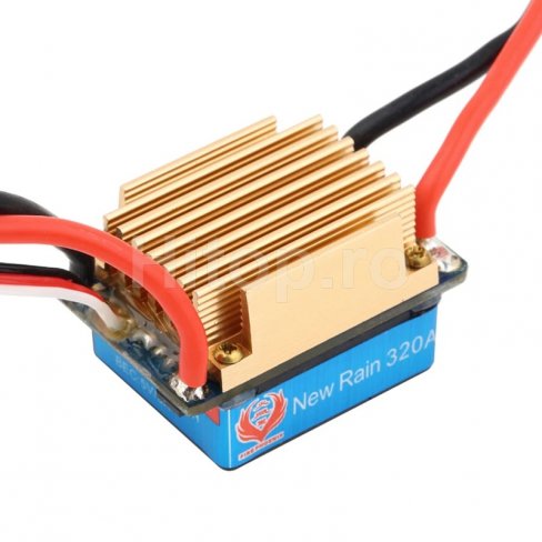 Regulator de viteză pentru motoare cu perie 12V, 320A, 2-3S lipo, rezistent la apă
