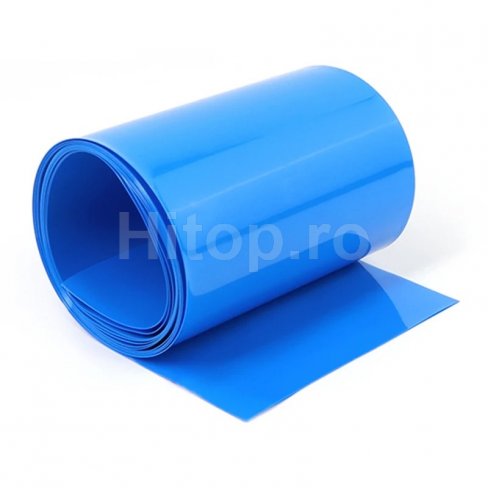 Folie termocontractabilă PVC 1000 × 150 × 0,1 mm pentru baterii, albastră – PVC-150