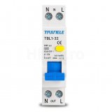 Protecție la curent de defect 1P+N, 10A, 30mA cu protecție la suprasarcină și scurtcircuit