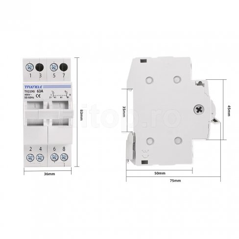 Putere comutator de transfer manual 2P 63A Putere comutator de transfer manual 2P 63A