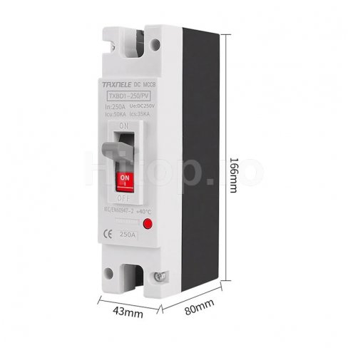 Întrerupător automat 200A MCCB, DC600V, protecție la suprasarcină și scurtcircuit pentru sisteme fotovoltaice Întrerupător automat 200A MCCB, DC600V, protecție la suprasarcină și scurtcircuit pentru sisteme fotovoltaice