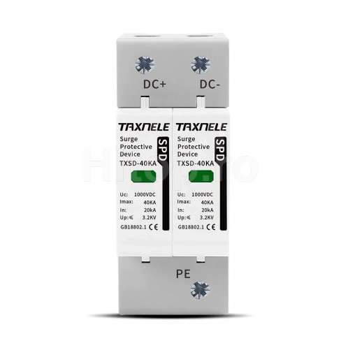 Descărcător de supratensiune DC 800V, 2P, 20/40kA, Up 3,0kV – Taxnele TXSD40KA-800V