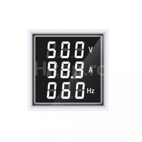 Combinat voltmetru AC, ampermetru, frecvențmetru, culoare albă Combinat voltmetru AC, ampermetru, frecvențmetru, culoare albă