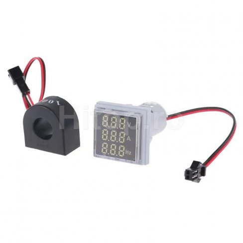 Combinat voltmetru AC, ampermetru, frecvențmetru, culoare albă Combinat voltmetru AC, ampermetru, frecvențmetru, culoare albă